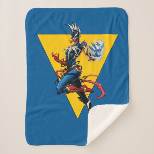 Venomized Captain Marvel Sherpa Blanket
