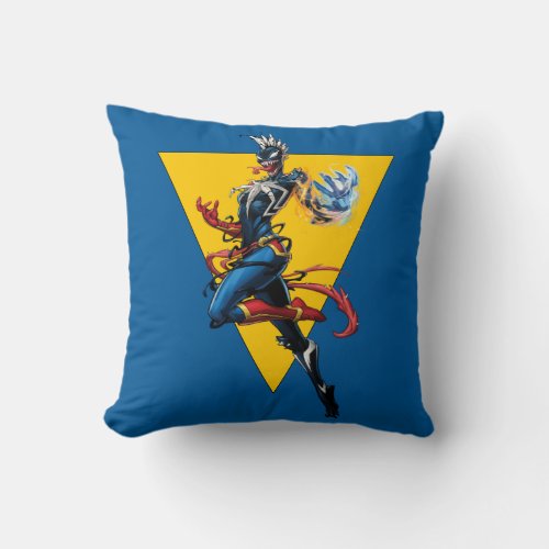 Venomized Captain Marvel Throw Pillow