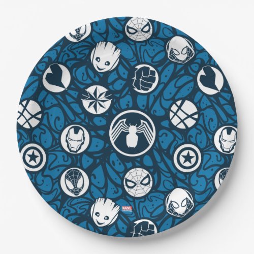 Venomized Hero Logo Pattern Paper Plates