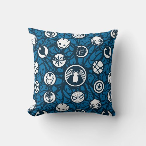 Venomized Hero Logo Pattern Throw Pillow