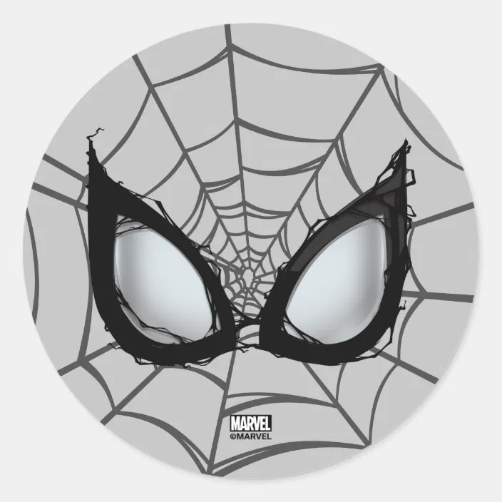 venomized spider man eyes classic round sticker zazzle com