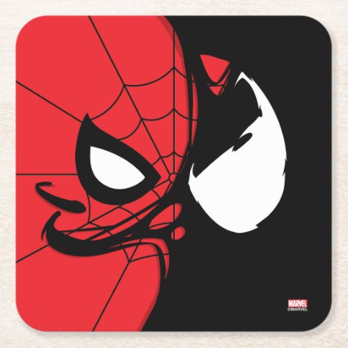 Venomized Spider_Man Logo Square Paper Coaster