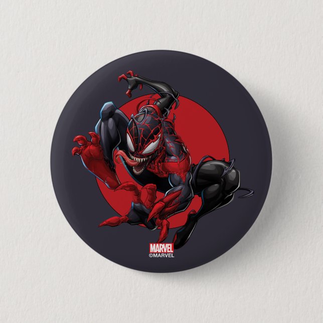 Venomized Spider-Man Miles Morales Button (Front)