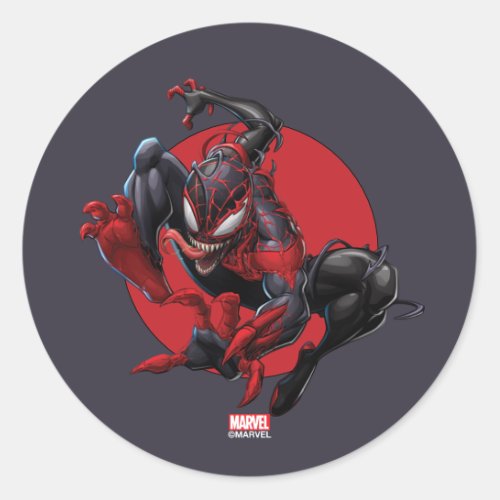 Venomized Spider_Man Miles Morales Classic Round Sticker