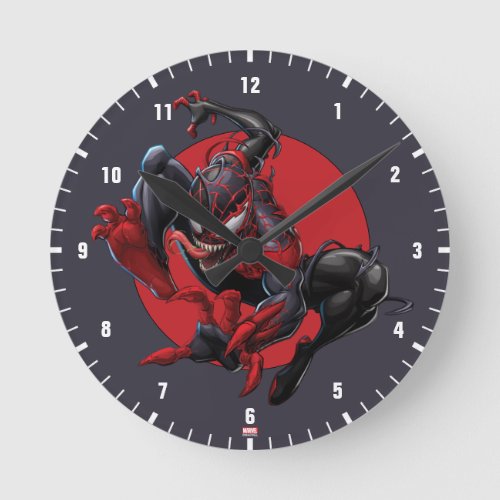 Venomized Spider_Man Miles Morales Round Clock