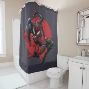 Venomized Spider-Man Miles Morales Shower Curtain