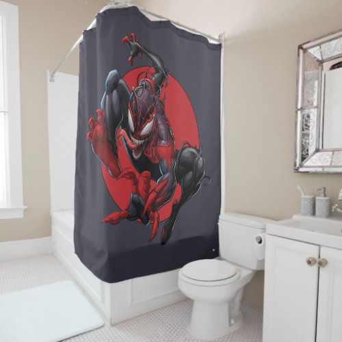 Venomized Spider_Man Miles Morales Shower Curtain