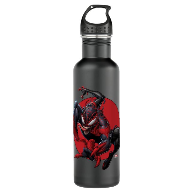 Venomized Spider-Man Miles Morales Stainless Steel Water Bottle (Front)