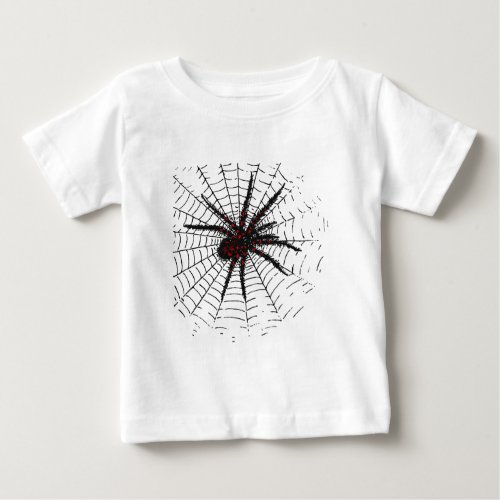 Venomous Black Spider Scary Insect Art Baby T_Shirt