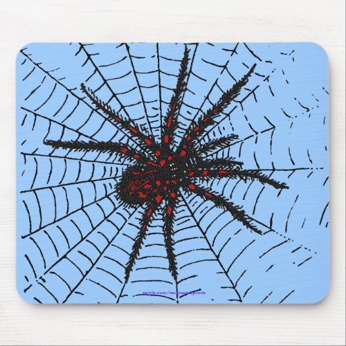 Venomous Black Spider Scary Insect Art Mouse Pad