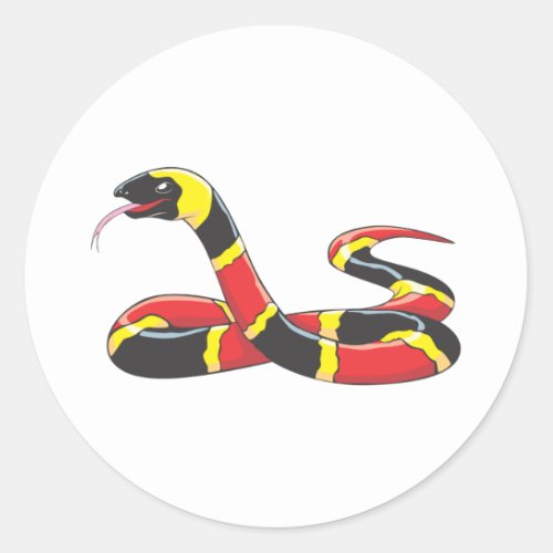 Venomous Eastern Coral Snake Classic Round Sticker