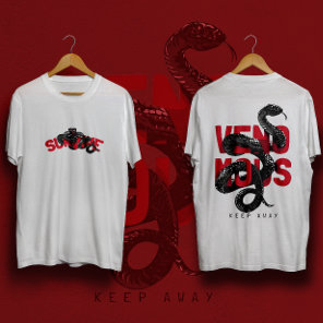 Venomous slogan with black cobra streetwear T-Shirt
