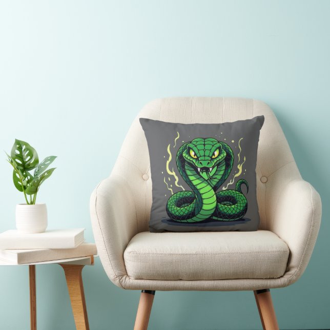 Venomous Snake – Danger and Precision Throw Pillow (Chair)