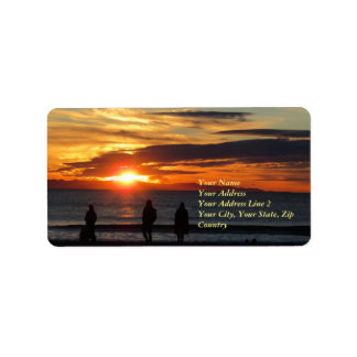 Ventura Beach Sunset Address Label