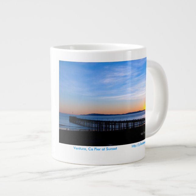 Ventura, Ca Pier Sunset 15 oz Mug (Front Right)