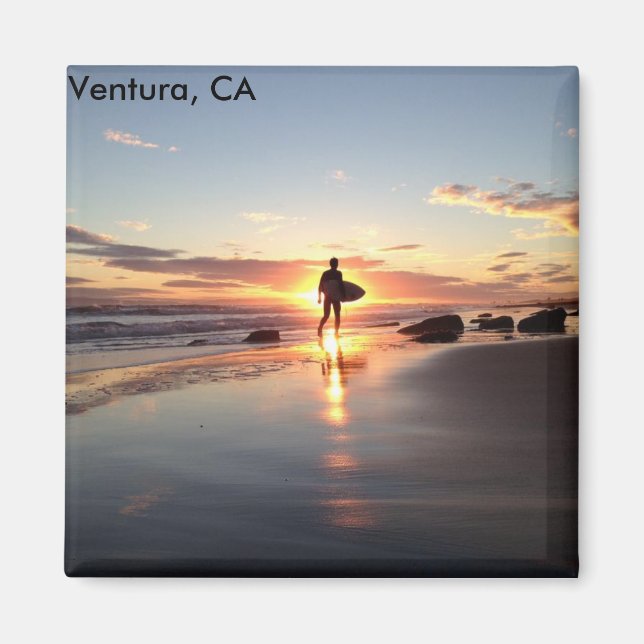 Ventura, CA Surfer's Paradise Sunstet Magnet (Front)