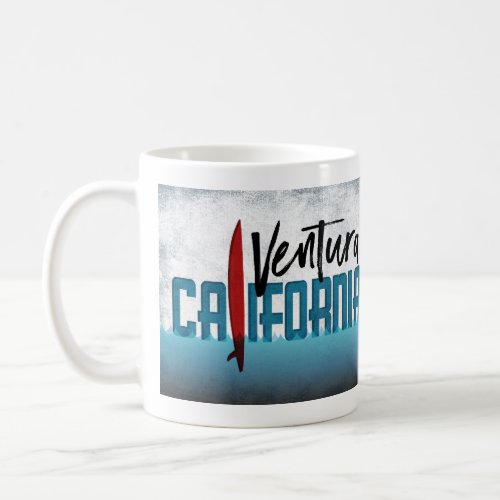 Ventura California Surfboard Surfing Coffee Mug