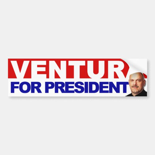Ventura for President _ Basic Red an Blue Bumper Sticker