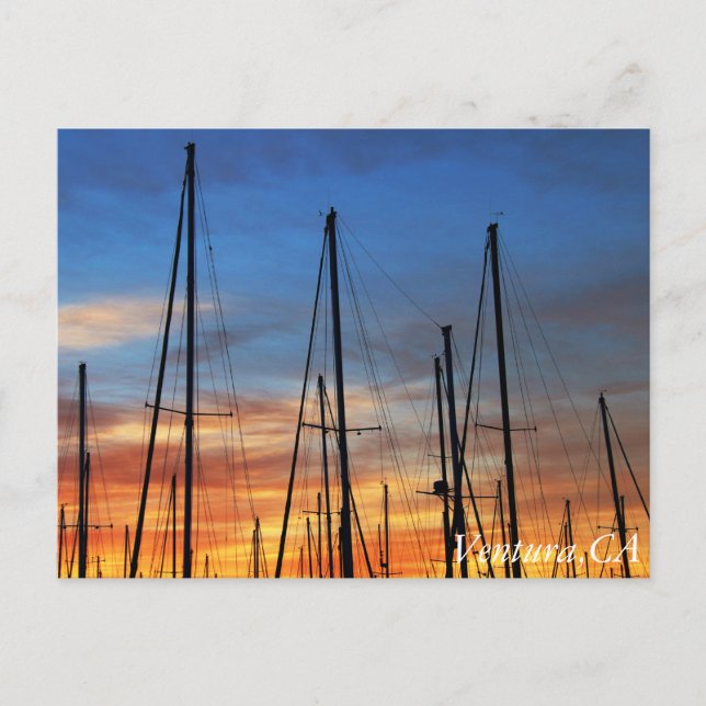 Ventura Harbor morning sky Postcard (Front)