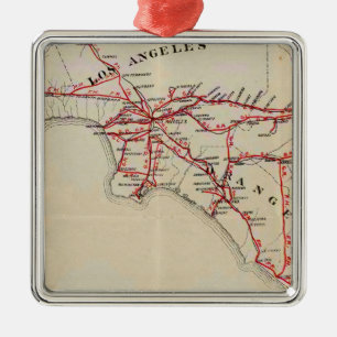 Ventura, Los Angeles, San Bernardino, Orange Metal Ornament