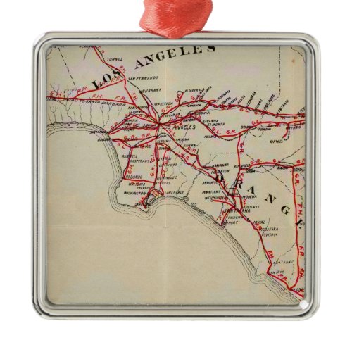 Ventura, Los Angeles, San Bernardino, Orange Metal Ornament