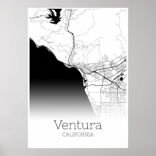 Ventura Map _ California _ City Map Poster