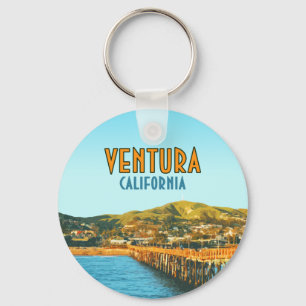 Ventura Pier Beach California Vintage Keychain