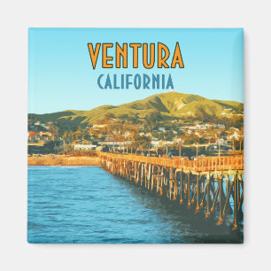 Ventura Pier Beach California Vintage Magnet