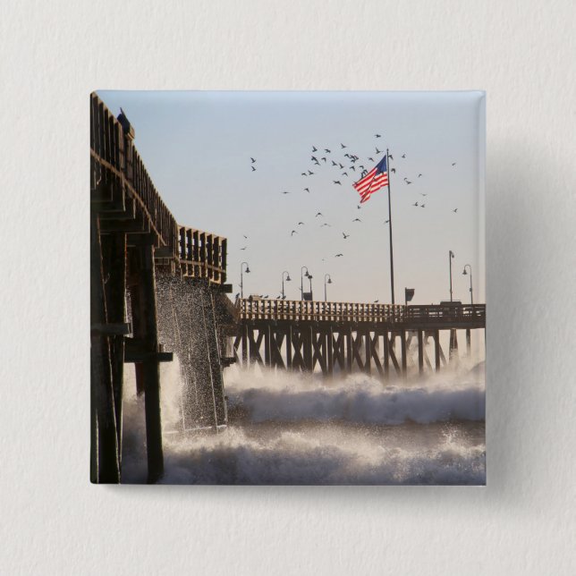 Ventura Pier Waves | El Nino Button (Front)