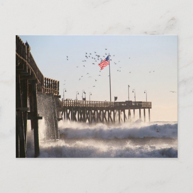 Ventura Pier Waves | El Nino Postcard (Front)