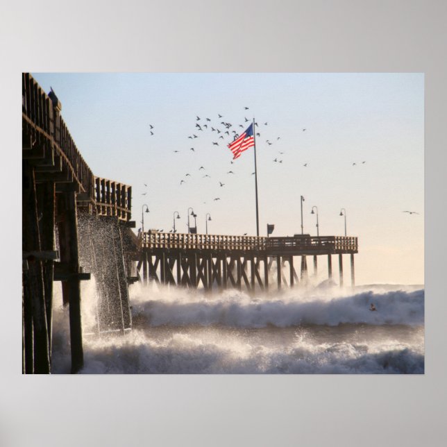 Ventura Pier Waves | El Nino Poster (Front)