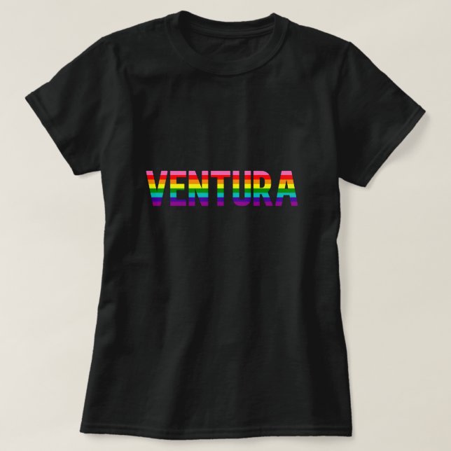 Ventura Pride T Shirt W. | Rainbow Flag (Design Front)