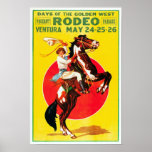 Ventura Rodeo, 1933. Vintage Advertising Poster at Zazzle