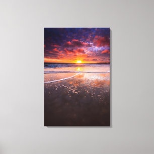 Ventura State Beach At Sunset Canvas Print