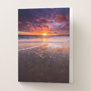 Ventura State Beach At Sunset Pocket Folder