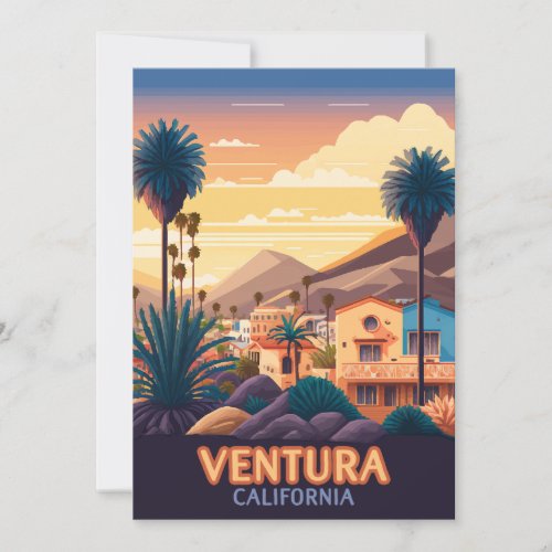 Ventura Sunset Mountains Southern California Retro