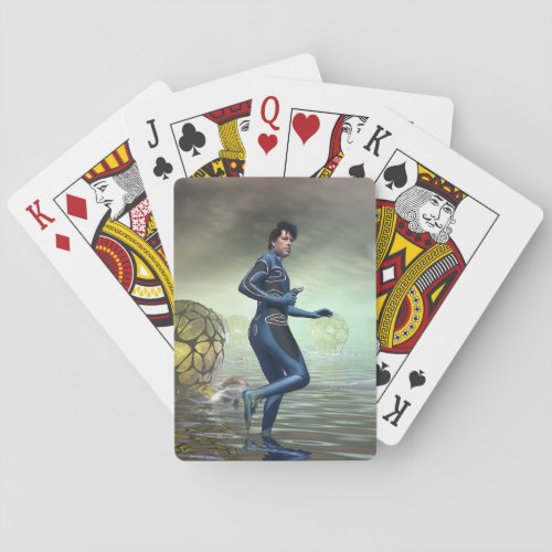 Venture Across the Alien Lake Pods Poker Cards