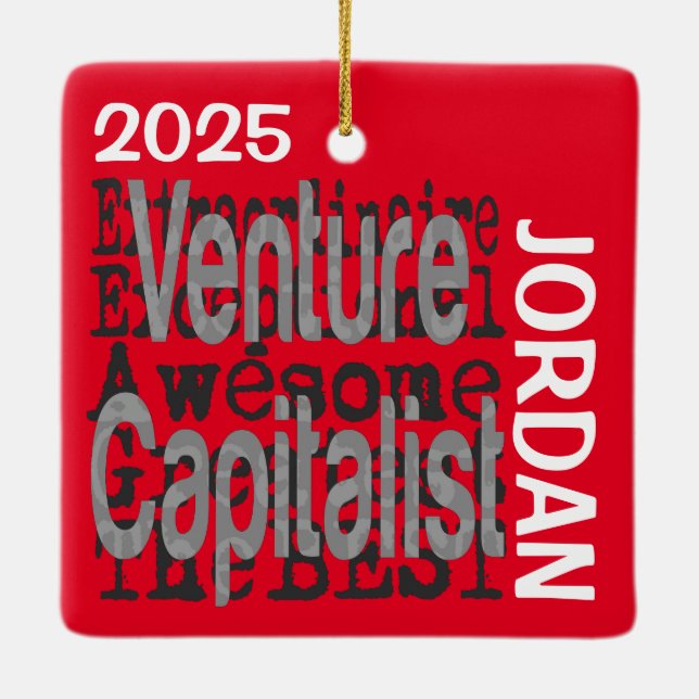 Venture Capitalist Extraordinaire CUSTOM Ceramic Ornament (Back)