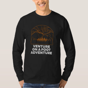 Venture on a Foot Adventure Camping Hiking Camper  T-Shirt