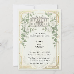 Venue Illustration Wedding Invitation