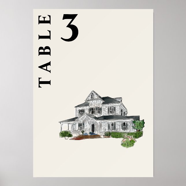 venue table number sign  holder (Front)