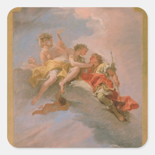 Venus and Adonis (oil on canvas) Square Sticker (Front)