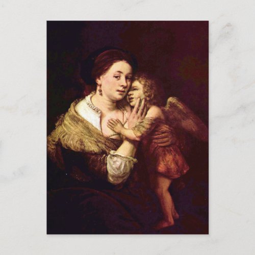Venus and Cupid by Rembrandt Harmenszoon van Rijn Postcard
