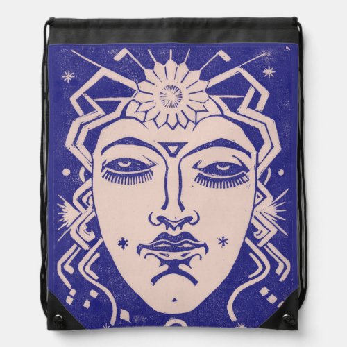 Venus Aphrodite Goddess of Love Mythology Blue Drawstring Bag