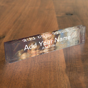 Venus Blindfolding Cupid Desk Organizer Name Plate