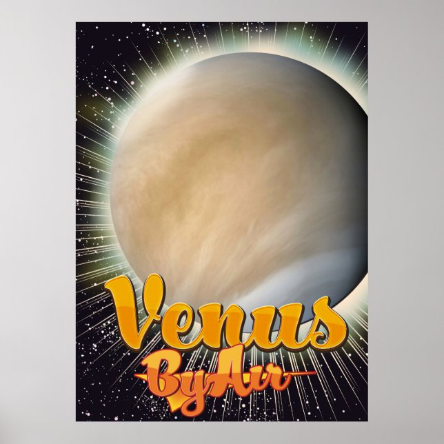 Venus By Air Vintage flight poster (Front)