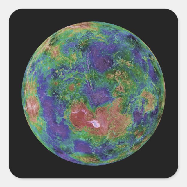 Venus centered on the North Pole Square Sticker (Front)