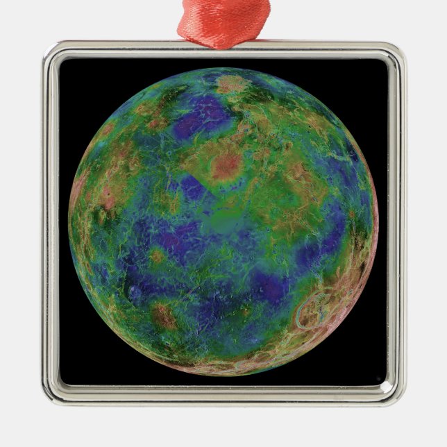Venus centered on the South Pole Metal Ornament (Front)