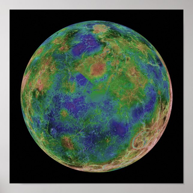 Venus centered on the South Pole Poster (Front)