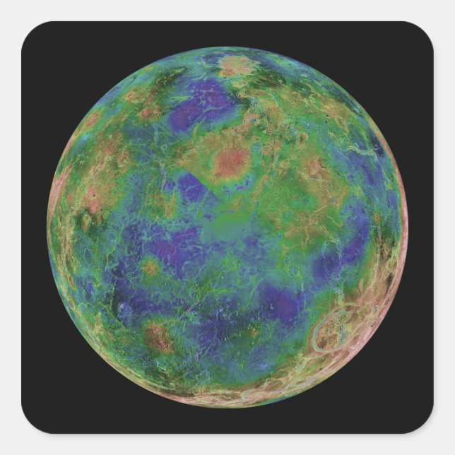 Venus centered on the South Pole Square Sticker (Front)